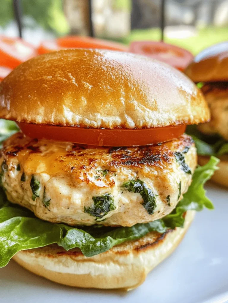 Are you looking for a delicious and healthier alternative to the traditional beef burger? Look no further than the white cheddar and spinach chicken burger! This recipe not only tantalizes your taste buds with its unique flavors but also packs a nutritional punch. Ground chicken serves as the base for these mouth-watering burgers, offering a leaner option without sacrificing flavor or satisfaction. The addition of fresh spinach not only enhances the burger's vibrant color but also provides a wealth of health benefits. Meanwhile, creamy white cheddar cheese creates a delightful contrast in texture that will appeal to cheese lovers everywhere.