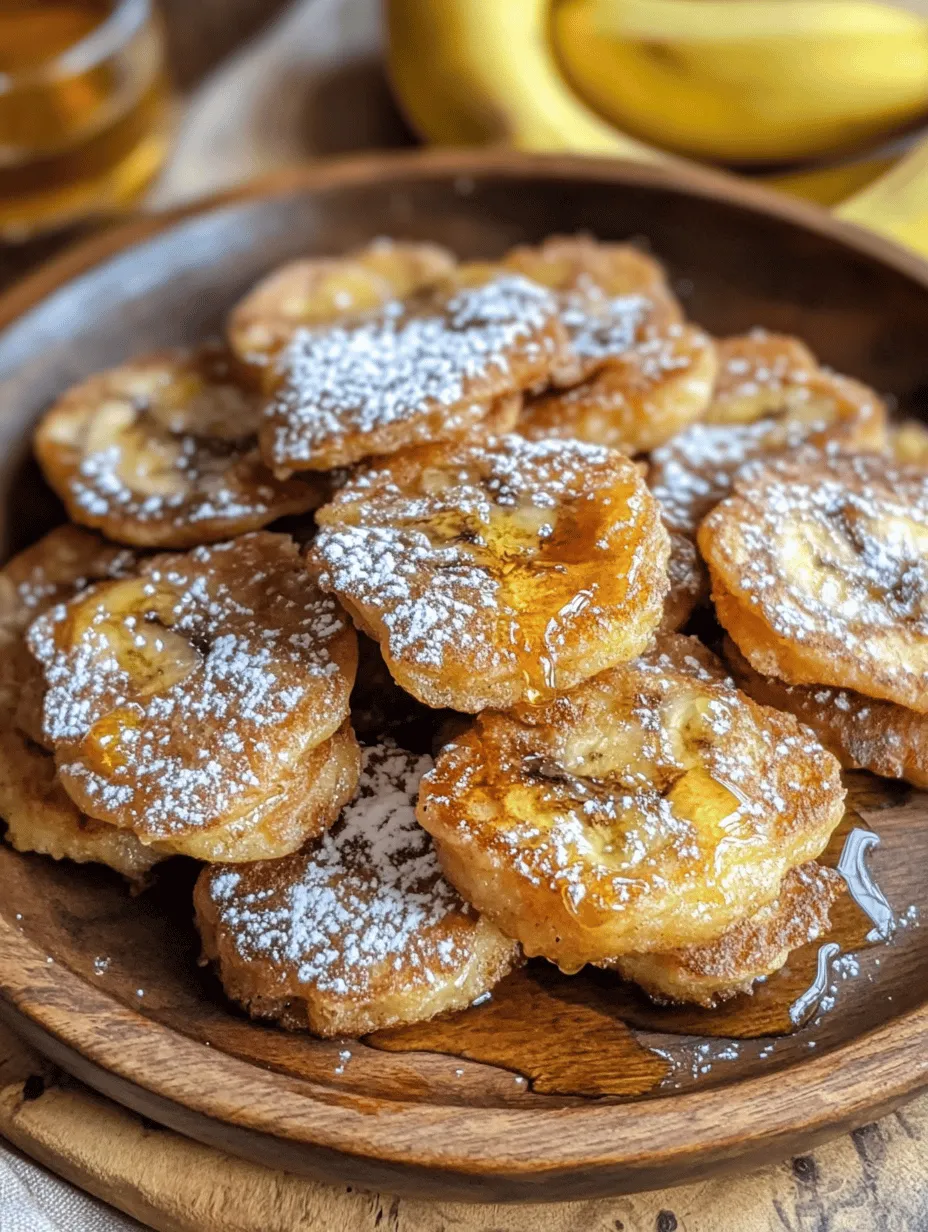 Banana fritters are a beloved comfort food that bring warmth and joy to every bite. These deep-fried delights are not only popular in many cultures but also cherished for their simple yet satisfying flavor. The beauty of banana fritters lies in their versatility; they can be enjoyed as a sweet snack, a delightful dessert, or even a breakfast treat. The crispy exterior and soft, sweet interior create a perfect balance that is hard to resist.