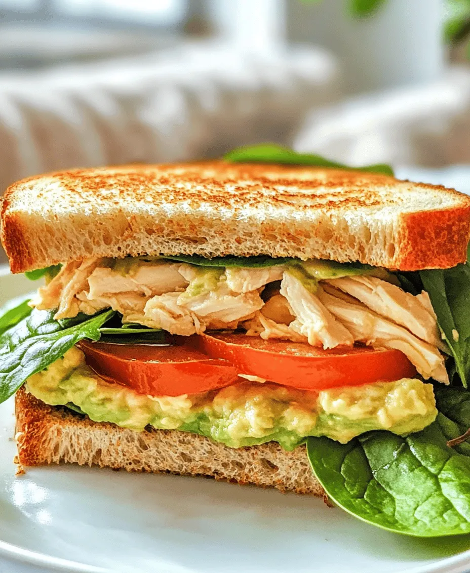 What truly sets this sandwich apart is the health benefits associated with its primary ingredients. The chicken serves as an excellent source of protein, which is essential for muscle repair and growth, making it ideal for those leading active lifestyles. The avocado is a superstar in the nutrition world, packed with heart-healthy monounsaturated fats, fiber, and a wealth of vitamins, including vitamin E, which plays a role in skin health.