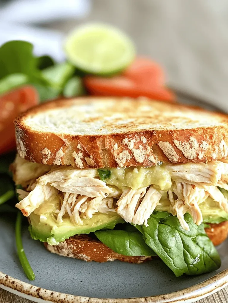 What truly sets this sandwich apart is the health benefits associated with its primary ingredients. The chicken serves as an excellent source of protein, which is essential for muscle repair and growth, making it ideal for those leading active lifestyles. The avocado is a superstar in the nutrition world, packed with heart-healthy monounsaturated fats, fiber, and a wealth of vitamins, including vitamin E, which plays a role in skin health.
