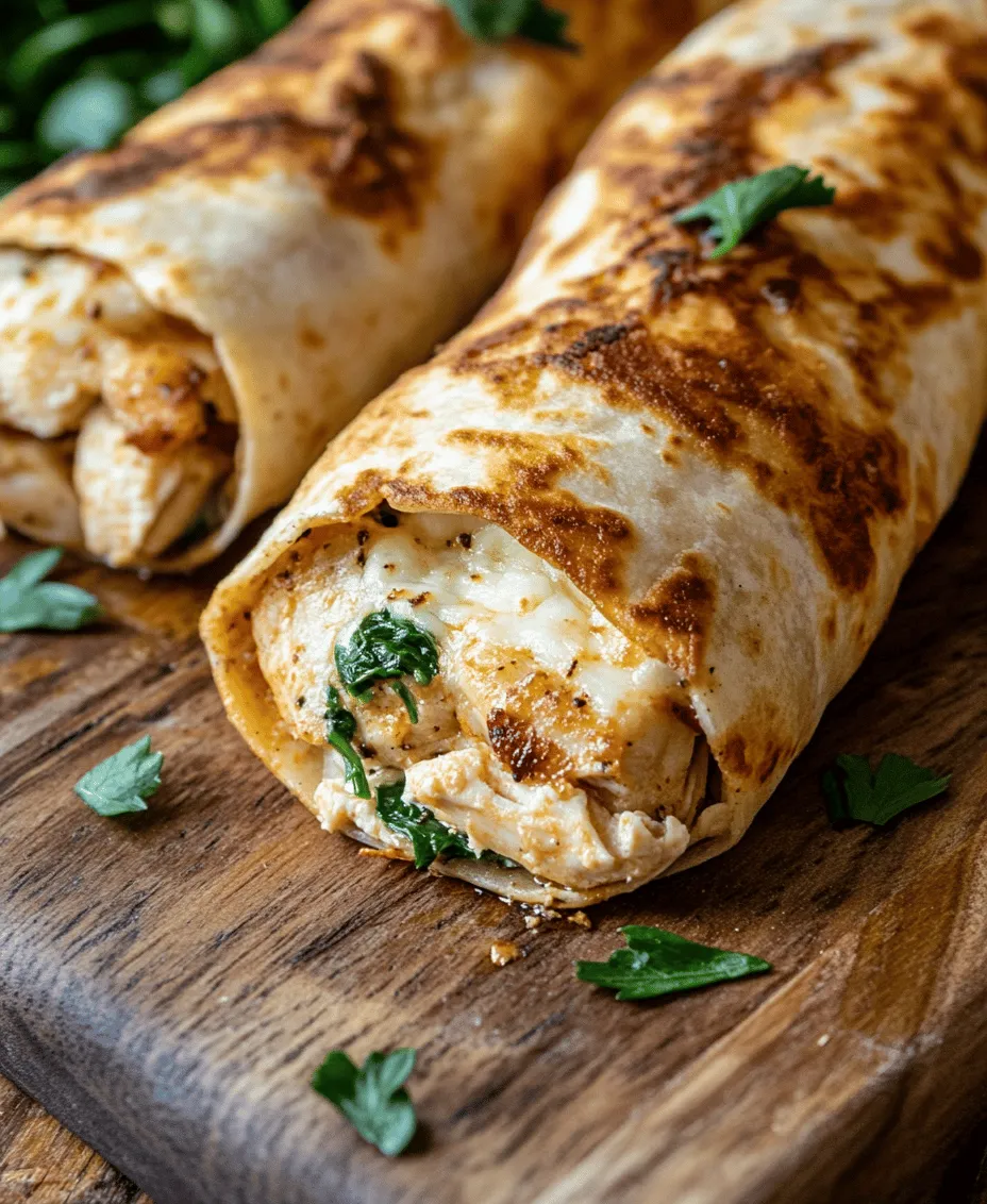 Cheesy Garlic Chicken Wraps bring together a delightful medley of textures and flavors that are hard to resist. The tender, shredded chicken provides a hearty base, while the creamy cheeses create a luscious mouthfeel that contrasts beautifully with the slight crunch of the tortilla. Garlic, a beloved ingredient in countless cuisines, infuses the wraps with its distinctive, robust flavor, enhancing the overall dining experience.