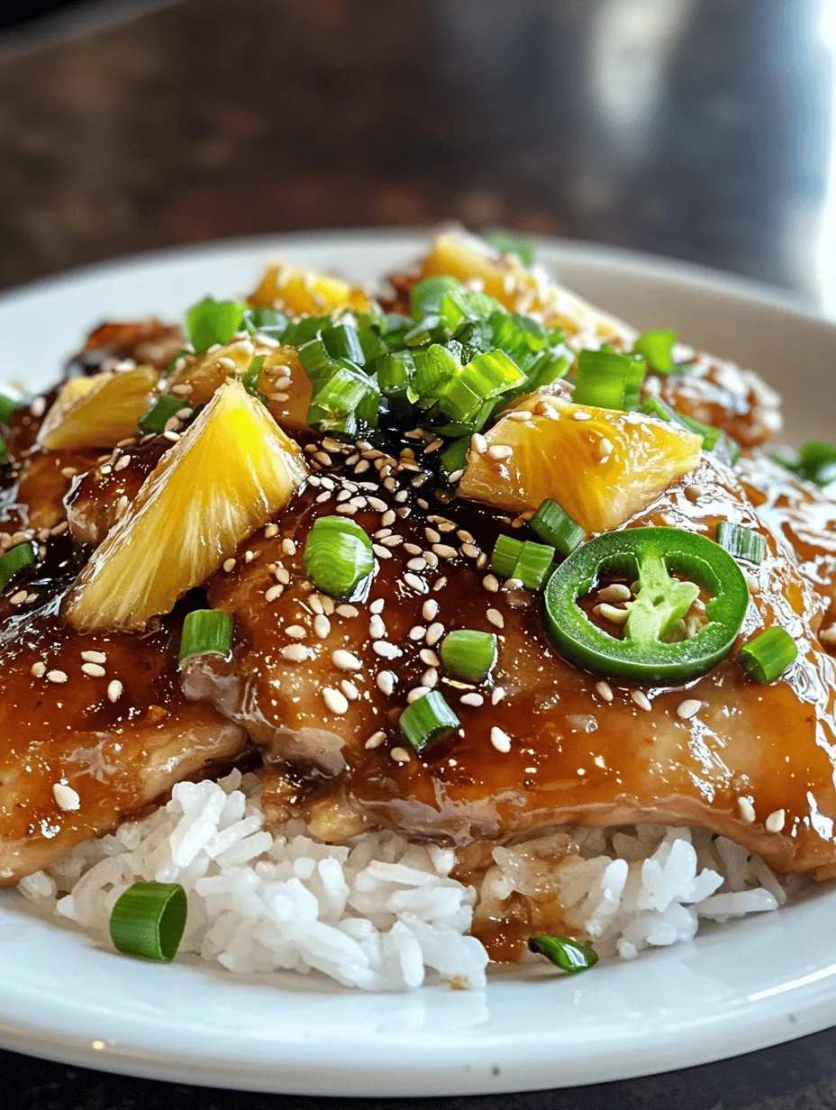Aloha Pineapple Shoyu Chicken is more than just a dish; it's a vibrant representation of Hawaiian cuisine, embodying the island's lush environment and rich culinary traditions. This delightful recipe fuses the sweet and savory elements that are quintessential to Hawaiian cooking, making it an irresistible choice for any occasion. The combination of juicy chicken thighs marinated in a tangy pineapple-soy sauce creates an explosion of flavors that will transport you straight to the tropics, no matter where you are.
