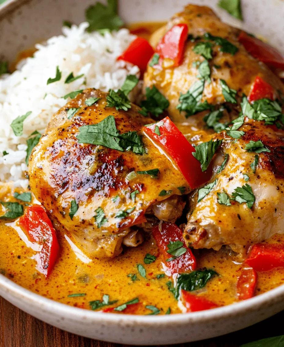 Brazilian cuisine is a vibrant tapestry of flavors, influenced by the country's diverse cultural heritage, including African, Indigenous, Portuguese, and various immigrant communities. Each region of Brazil showcases unique ingredients and cooking techniques, creating a culinary landscape that is both rich and varied. Among the many delightful dishes that Brazil has to offer, <strong>Spicy Brazilian Coconut Chicken</strong> stands out for its bold flavors and comforting, creamy texture.” /></p>
</p>
<h3>Adding Coconut Milk</h3>
</p>
<p>To create the luscious sauce that characterizes Spicy Brazilian Coconut Chicken, incorporating coconut milk is essential. This ingredient not only contributes to the dish’s signature creaminess but also helps to mellow out the heat from the spices. When adding coconut milk to your dish, it’s important to achieve the right consistency and flavor balance.</p>
</p>
<p>Begin by ensuring that you use full-fat coconut milk for a richer flavor and a creamier texture. If you prefer a lighter dish, you can opt for light coconut milk, but keep in mind that this may alter the final texture.</p>
</p>
<p>Pour the coconut milk into the pan after the chicken has cooked through, allowing it to simmer gently. This step allows the flavors to meld beautifully while preventing the coconut from curdling. Stir well to incorporate the milk into the spices already in the pan, creating a vibrant sauce. If you find the sauce too thick, add a splash of chicken broth or water to achieve your desired consistency. For an extra kick, consider adding a squeeze of lime juice at this stage; it enhances the flavor while balancing the richness of the coconut milk.</p>
</p>
<h3>Adjusting Seasoning</h3>
</p>
<p>One of the beautiful aspects of cooking is the ability to customize flavors according to personal preferences. When it comes to Spicy Brazilian Coconut Chicken, adjusting the seasoning can help cater to varying spice tolerances and taste preferences.</p>
</p>
<p>Start by tasting the sauce after adding the coconut milk. If you want to amplify the heat, add a pinch of cayenne pepper or a few more slices of fresh chili. Conversely, if you prefer a milder dish, you can reduce the amount of chili used in the recipe or omit it altogether. Remember that the sweetness of the coconut milk can help counterbalance the heat, so don’t be afraid to experiment until you find your ideal flavor balance.</p>
</p>
<p>Additionally, feel free to season with a pinch of salt or a splash of soy sauce to deepen the umami flavors. Fresh herbs, such as cilantro or parsley, can also be added at the end for a burst of freshness and color. Adjusting the seasoning is all about finding your perfect blend, so trust your taste buds throughout the process.</p>
</p>
<h3>Flavor Profile and Serving Suggestions</h3>
</p>
<p>Spicy Brazilian Coconut Chicken offers a rich tapestry of flavors, making it a standout dish. The heat from the spices is beautifully balanced by the sweetness of the coconut milk and the savory notes of the chicken. This trifecta creates a complex flavor profile that is both comforting and exciting.</p>
</p>
<p>When it comes to serving this dish, consider pairing it with fluffy white rice or a hearty crusty bread. Rice absorbs the flavorful sauce, making each bite a delightful experience, while bread allows you to soak up every last bit of the creamy sauce. Both options enhance the overall meal by providing a satisfying contrast to the richness of the chicken.</p>
</p>
<p>For those looking to elevate their dining experience further, consider serving Spicy Brazilian Coconut Chicken alongside a fresh salad or steamed vegetables. A simple cucumber and tomato salad with a zesty vinaigrette can add a refreshing crunch that complements the warm spices of the dish. Alternatively, roasted vegetables like bell peppers or zucchini can add depth and color to your plate.</p>
</p>
<h3>Cultural Significance of the Dish</h3>
</p>
<p>Understanding the cultural significance of Spicy Brazilian Coconut Chicken provides a deeper appreciation for its flavors and ingredients. Brazilian culinary traditions are a vibrant blend of indigenous, African, and European influences, creating a unique gastronomic landscape. Dishes like this one showcase the country’s rich heritage and the diverse ingredients that have been woven into its cuisine.</p>
</p>
<p>Coconut, a staple in many Brazilian dishes, is celebrated for its versatility and flavor. It holds a special place in the hearts of many Brazilians, particularly in the northeastern region, where coconut palms thrive. The use of coconut milk in savory dishes like this chicken recipe exemplifies how ingredients can transcend their typical use, creating a harmonious blend of flavors that are both familiar and exotic.</p>
</p>
<p>Spicy Brazilian Coconut Chicken encapsulates the essence of Brazilian comfort food. It is a dish often enjoyed in family gatherings, festivals, and everyday meals, reflecting the warmth and hospitality of Brazilian culture. Its popularity across various regions of Brazil highlights the creative ways local ingredients are utilized, offering each household a chance to put their unique twist on a classic recipe.</p>
</p>
<h3>Nutritional Information</h3>
</p>
<p>Spicy Brazilian Coconut Chicken not only delights the palate but also packs a nutritional punch. The primary ingredients—chicken thighs and coconut milk—offer several health benefits that make this dish a worthy addition to your meal rotation.</p>
</p>
<p>Chicken thighs are an excellent source of protein, essential for muscle growth and repair. They also contain important vitamins and minerals such as vitamin B6, niacin, and selenium, which support metabolism and immune function. Additionally, chicken thighs are often more flavorful and juicier than chicken breasts, making them an ideal choice for savory dishes like this one.</p>
</p>
<p>Coconut milk, while rich in calories and fat, provides unique health benefits as well. It contains medium-chain triglycerides (MCTs), which have been linked to improved metabolism and increased energy levels. Coconut milk is also a good source of lauric acid, known for its antibacterial and antiviral properties.</p>
</p>
<p>When preparing this dish, it’s worth noting that it is naturally gluten-free and dairy-free, making it a suitable option for various dietary preferences. For those looking to reduce calories, consider using skinless chicken thighs or light coconut milk. However, the full-fat version provides a creaminess that is hard to replicate, so it may be worth the indulgence occasionally.</p>
</p>
<h3>Conclusion</h3>
</p>
<p>Spicy Brazilian Coconut Chicken is a delightful, flavorful, and satisfying meal that embodies the spirit of Brazilian cuisine. With its perfect balance of heat, sweetness, and creaminess, this dish is sure to impress family and friends alike. The ease of preparation and the ability to customize flavors make it an ideal option for both busy weeknights and special occasions.</p>
</p>
<p>We encourage you to try this recipe and explore the vibrant world of Brazilian cuisine further. As you cook with fresh ingredients and experiment with spices, you will discover the joy of creating meals that bring people together. Whether it’s sharing a plate with loved ones or enjoying the leftovers alone, Spicy Brazilian Coconut Chicken is a dish that celebrates the beauty of home-cooked food. So gather your ingredients, roll up your sleeves, and enjoy the adventure of cooking!</p>
<div id=