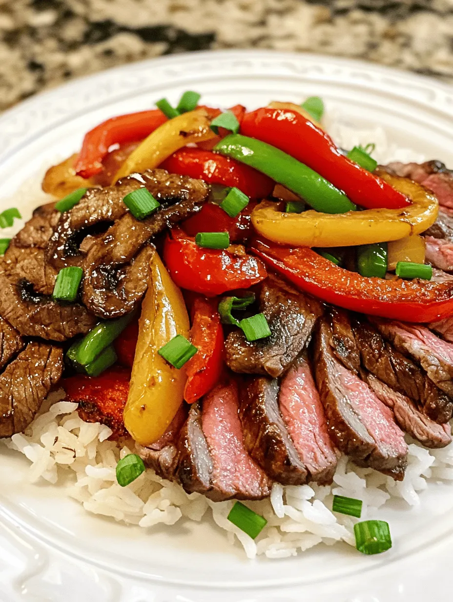Sizzling Pepper Steak with Onions is not just a meal; it's an experience that encapsulates the essence of home cooking. This dish, known for its vibrant flavors and enticing aroma, combines tender strips of flank steak with the crunch of colorful bell peppers and the sweetness of onions. It's a staple in many households, celebrated for its quick preparation and the ability to impress even the pickiest of eaters. In a world where time is often of the essence, this recipe stands out as a beacon for those seeking an easy yet flavorful dish that can elevate any dinner table.