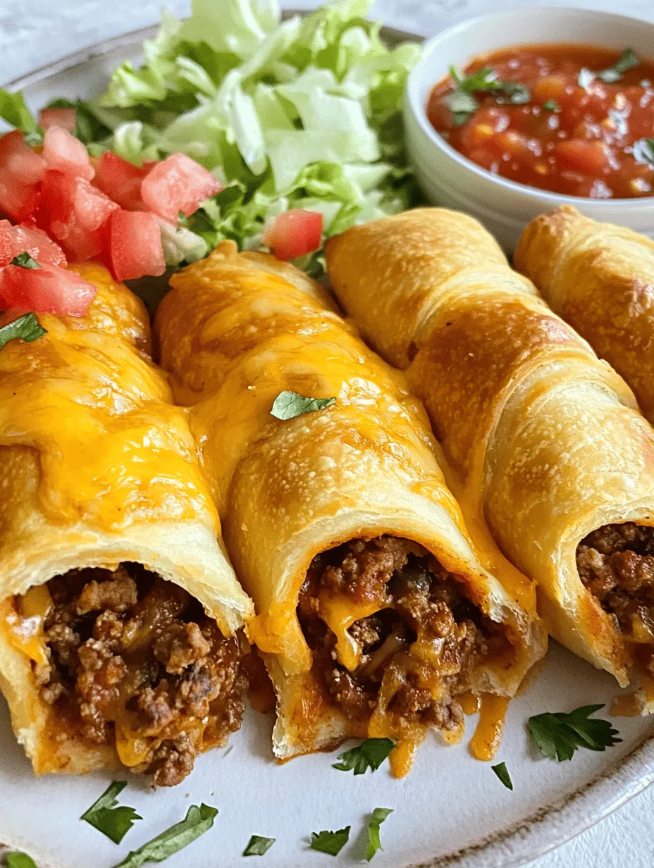 Cheesy Taco Sticks are a delightful fusion of classic taco flavors wrapped in flaky crescent dough, making them a perfect treat for gatherings, family dinners, or simply as satisfying snacks. This recipe uniquely combines the savory goodness of tacos with the convenience of handheld snacks, appealing to both kids and adults alike. Imagine the essence of a taco—seasoned meat, melted cheese, and zesty toppings—encased in a golden, crispy shell that’s easy to hold and eat.