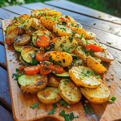 Garlic Herb Roasted Potatoes, Carrots, and Zucchini is an irresistible dish that perfectly showcases the beauty of simple, wholesome ingredients. This recipe not only offers a delightful medley of flavors and textures but also serves as a testament to the magic of roasting vegetables. With a golden, crispy exterior and a tender interior, these roasted vegetables make for a healthy and satisfying side dish that complements a wide array of main courses.