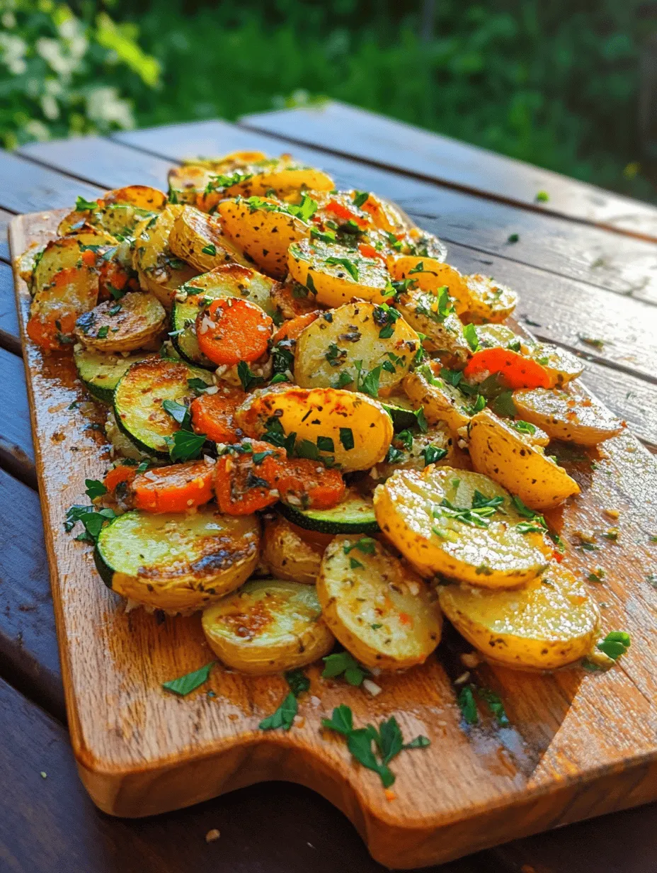 Garlic Herb Roasted Potatoes, Carrots, and Zucchini is an irresistible dish that perfectly showcases the beauty of simple, wholesome ingredients. This recipe not only offers a delightful medley of flavors and textures but also serves as a testament to the magic of roasting vegetables. With a golden, crispy exterior and a tender interior, these roasted vegetables make for a healthy and satisfying side dish that complements a wide array of main courses.