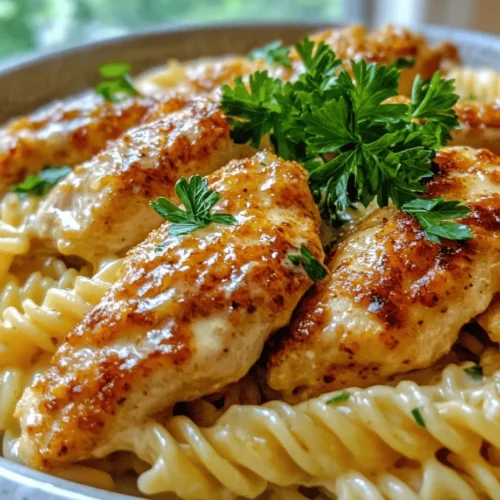If you're in search of a comforting meal that combines rich flavors with a splash of sophistication, look no further than Creamy Garlic Butter Chicken & Rotini in Parmesan Sauce. This dish is a true delight for the senses, marrying tender chicken breasts with perfectly cooked rotini pasta, all enveloped in a luscious, creamy sauce that sings with the notes of garlic and Parmesan cheese. Whether it's a busy weeknight or a cozy weekend dinner, this recipe is a fantastic choice for anyone wanting to whip up something delicious without spending hours in the kitchen.