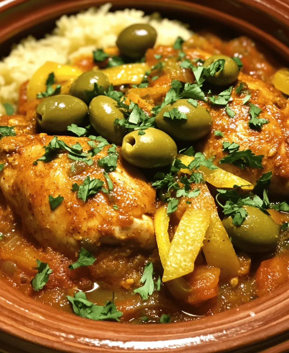 Explore the rich flavors of Moroccan cuisine with this Aromatic Chicken Tagine with Olives and Preserved Lemons. This dish beautifully combines tender chicken thighs with an array of spices, adding depth and warmth that is characteristic of traditional tagines. Perfect for family gatherings or a cozy dinner, this recipe not only satisfies the palate but also introduces a wonderful cultural experience. The combination of savory chicken, tangy preserved lemons, and briny olives creates a dish that is both complex and comforting, making it a standout choice for any culinary occasion.