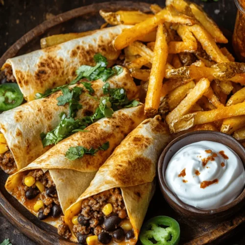When it comes to comfort food, few dishes can compete with the indulgent satisfaction of Cheesy Beef Burritos paired with Crispy Fries. This delightful combination is not just a meal; it's an experience that transcends the ordinary, making it an ideal choice for family dinners, gatherings with friends, or a cozy night in at home. The allure of a warm, cheesy burrito filled with savory beef, beans, and corn, complemented by perfectly crispy fries, creates a flavor explosion that is hard to resist.