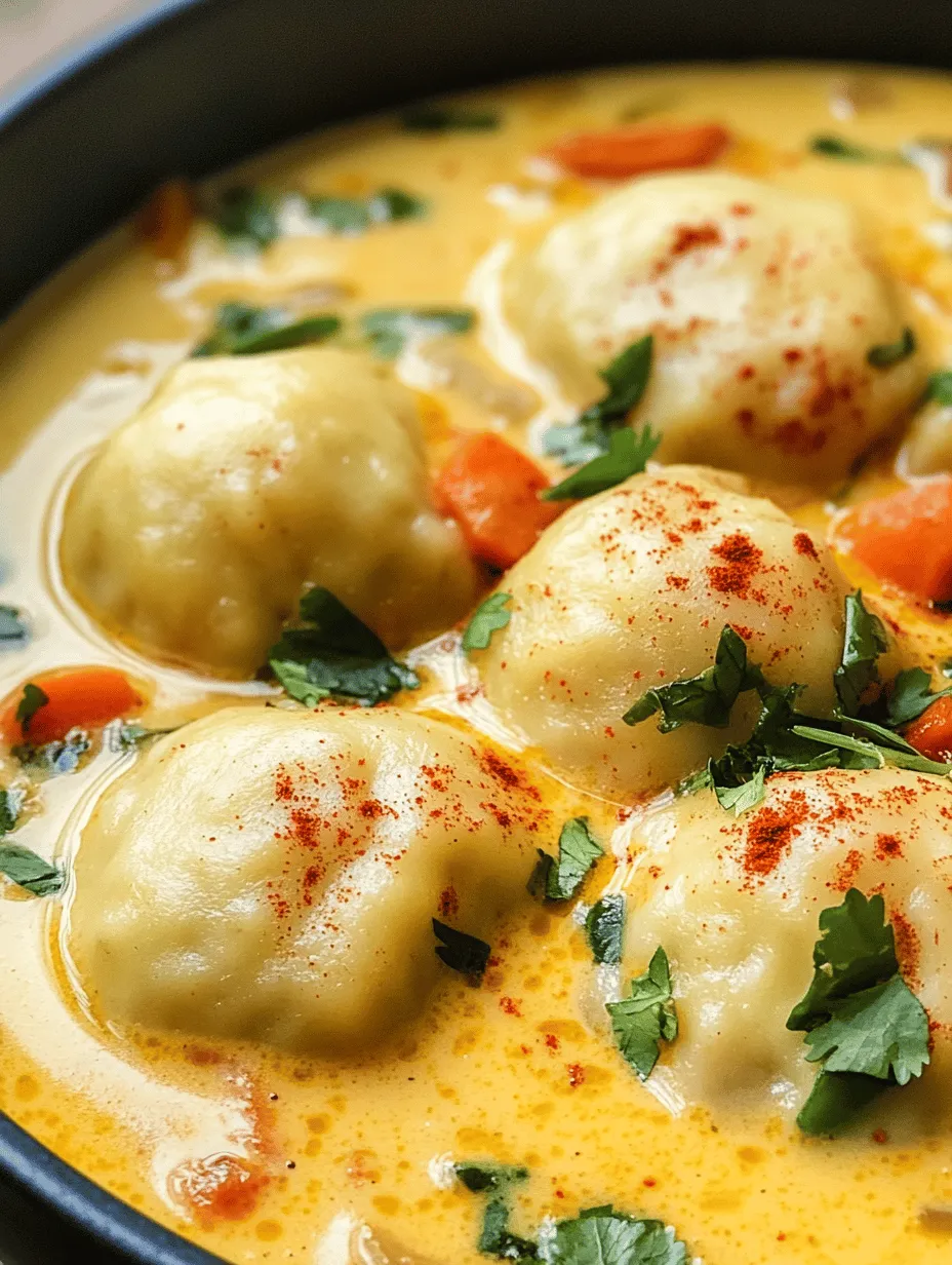 Curry dumpling soup is a culinary gem that beautifully marries the comforting nature of dumplings with the rich, aromatic qualities of curry. This dish is not only a feast for the taste buds but also a visual delight, showcasing vibrant colors and textures that appeal to both the eyes and the palate. The fusion of flavors in this soup makes it a standout dish, whether enjoyed on a chilly evening or as a comforting meal any day of the week.