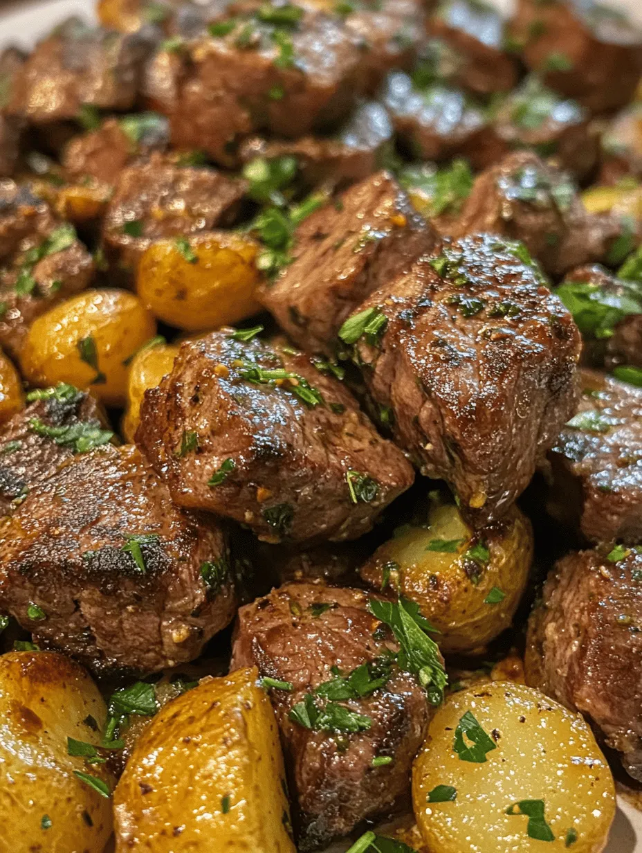 If you're searching for a quick, delicious dish that can elevate your weeknight dinners, look no further than Garlic Butter Steak Bites and Potatoes. This mouthwatering recipe combines tender, juicy steak bites with perfectly roasted baby potatoes, all enveloped in a rich garlic butter sauce that will leave your taste buds dancing. Whether you're cooking for your family or entertaining guests, this dish is sure to impress without requiring hours in the kitchen.
