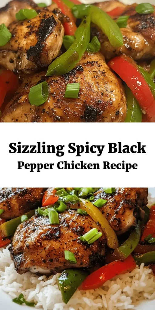 Discover the fiery flavors of Spicy Black Pepper Chicken! This easy-to-follow recipe features tender, marinated chicken thighs stir-fried to perfection with vibrant bell peppers. Infused with ginger, garlic, and a kick of freshly cracked black pepper, it's a delightful dish ready in just one hour. Perfect over rice or noodles, this meal is sure to impress family and friends. Don't forget to garnish with green onions for a pop of freshness!