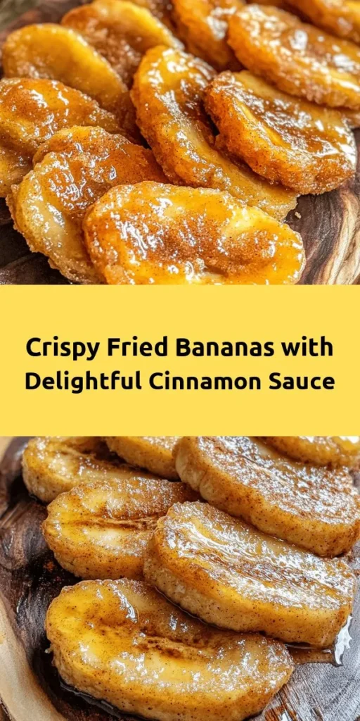 Indulge in the delightful sweetness of fried bananas with a warm cinnamon butter sauce! This simple recipe combines ripe bananas, a fluffy batter, and a rich, sweet sauce that's perfect for a quick dessert or snack. The bananas are fried to golden perfection and drizzled with a luscious cinnamon butter blend for an irresistible treat. Perfect for impressing friends or satisfying your sweet tooth! Ready in just 30 minutes, enjoy them warm for the best flavor!