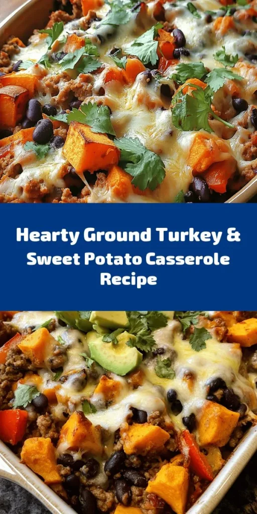 Discover the ultimate comfort dish with this Ground Turkey & Sweet Potato Delight! This hearty casserole packed with lean ground turkey, tender sweet potatoes, and colorful veggies is not only delicious but also nutritious. With easy-to-follow steps, you’ll create a satisfying meal topped with melty cheese and garnished with fresh cilantro. Perfect for weeknight dinners or meal prep, this dish is sure to please everyone at the table. Enjoy with optional toppings like avocado or lime for an extra burst of flavor!