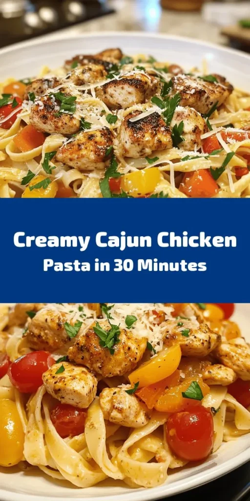 Looking for a deliciously creamy dish that packs a punch? Try this Creamy Cajun Chicken Pasta! With tender chicken, colorful bell peppers, and a rich sauce made from heavy cream and Parmesan cheese, this recipe is a feast for the senses. Perfect for a quick weeknight dinner, it’s ready in just 30 minutes! Serve with fresh parsley for a pop of color and flavor. Buon Appetito!