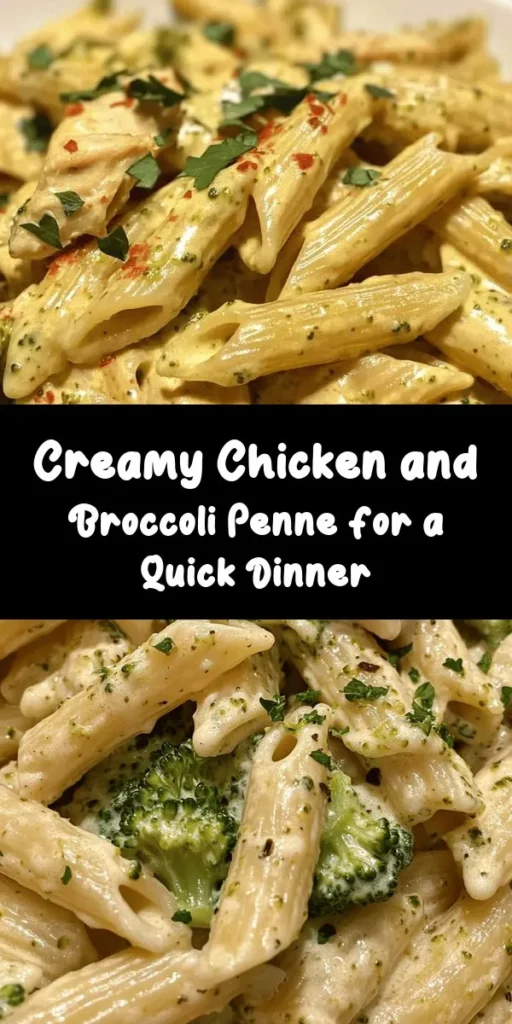 Indulge in this delicious creamy broccoli and chicken penne recipe that’s perfect for a weeknight dinner! With tender chicken, fresh broccoli, and al dente penne, all tossed in a rich Parmesan cream sauce, this dish is sure to satisfy. Ready in just 30 minutes, it’s easy to make and incredibly flavorful. Don't forget to garnish with fresh parsley for that extra touch. Add a sprinkle of red pepper flakes for a spicy kick! Enjoy!