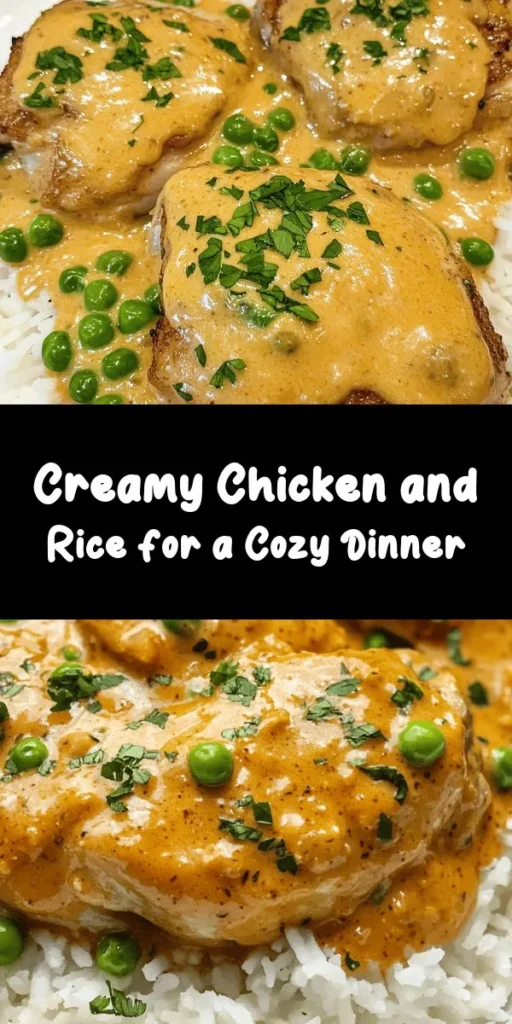 Indulge in this creamy smothered chicken and rice dish that's perfect for family dinners! Juicy chicken thighs are seared to perfection and cooked with flavorful rice in a rich, creamy sauce. With ingredients like garlic, onion, and a touch of thyme, every bite is pure comfort food. Plus, it’s easy to whip up in just 45 minutes! Serve it with a sprinkle of fresh parsley for a delightful finishing touch. This recipe yields 4 servings—ideal for sharing or meal prepping!