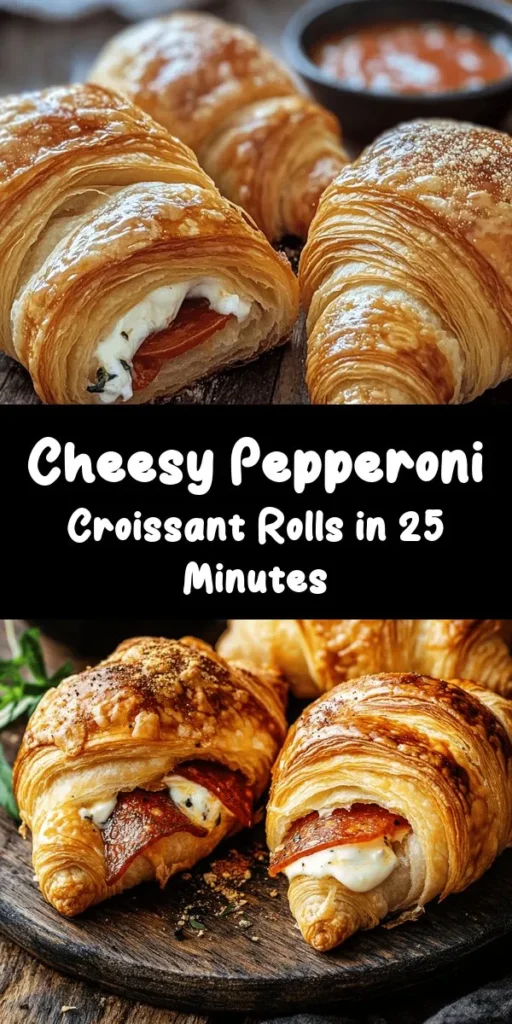 Indulge in these delicious Mozzarella Pepperoni Croissant Rolls that are perfect for any occasion! With just a few simple ingredients, including fluffy croissant dough, gooey mozzarella, and savory pepperoni, you're in for a treat. They're easy to make and bake to golden perfection in just 15 minutes. Enjoy them with marinara sauce for dipping, making them a fantastic appetizer or snack. Get ready to impress your family and friends!