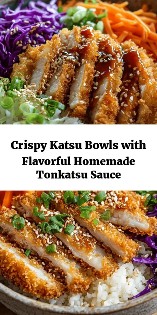 Discover the deliciousness of Crunchy Katsu Bowls with Homemade Tonkatsu Sauce! This easy recipe combines crispy breaded pork chops, fluffy Japanese rice, and fresh veggies for a satisfying meal. The homemade tonkatsu sauce is a tangy blend of ketchup, Worcestershire sauce, and spices that takes this dish to the next level. Perfect for a quick dinner or a weekend treat, you'll love every bite of this flavorful Japanese-inspired bowl! Enjoy!