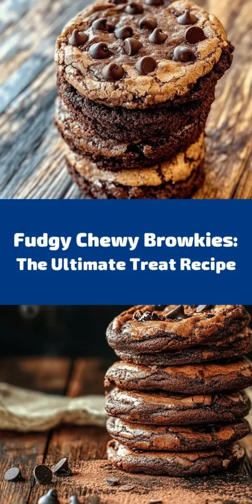Indulge in the ultimate dessert with these fudgy chewy browkies, the perfect blend of brownies and cookies! This delicious recipe combines rich chocolate brownie layers with soft, cookie-like sweetness. With simple ingredients and easy steps, you can create a treat that's gooey in the center and irresistibly chewy around the edges. Ideal for sharing or satisfying your sweet tooth, these browkies are sure to delight any crowd! Enjoy warm or at room temperature.