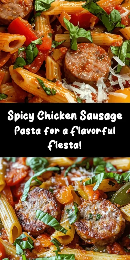 Spice up your dinner with this vibrant Spicy Chicken Sausage Pasta Fiesta! This easy recipe combines juicy chicken sausage with colorful bell peppers, savory garlic, and smoky tomatoes, all tossed with penne pasta for a mouthwatering meal. Ready in just 30 minutes, it’s perfect for busy weeknights or a fun family gathering. Don’t forget to top it with fresh basil and grated Parmesan for that extra touch. Dive into this flavorful fiesta tonight!