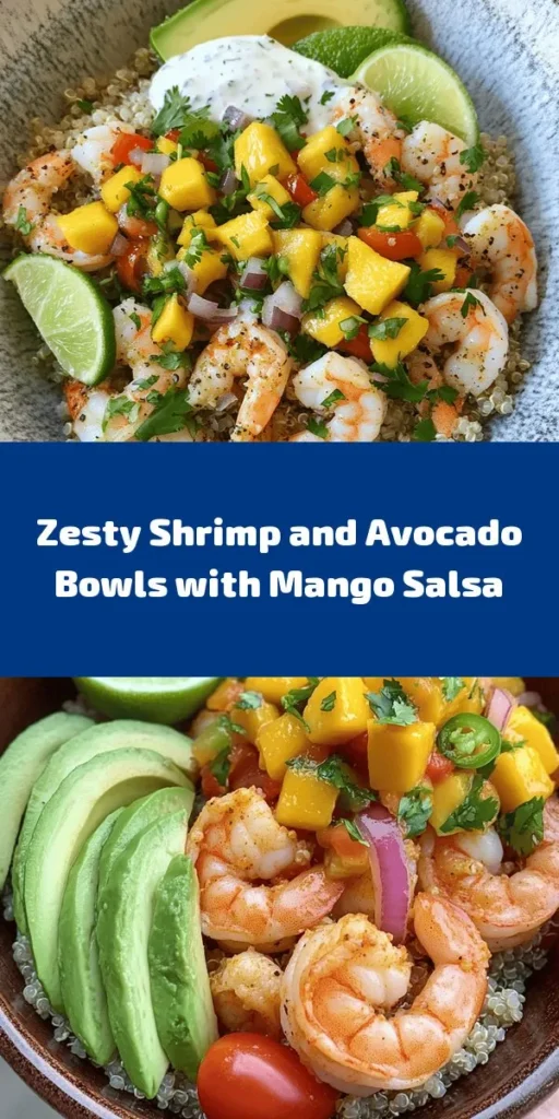Elevate your meal with these vibrant Shrimp and Avocado Bowls topped with refreshing Mango Salsa and zesty Lime-Chili Sauce. Perfectly marinated shrimp paired with creamy avocado, colorful cherry tomatoes, and a sweet-spicy salsa create an explosion of flavors in every bite. This dish is not only easy to make but also a feast for the eyes. Enjoy a healthy, delicious meal that’s ready in just 40 minutes—perfect for any night of the week!