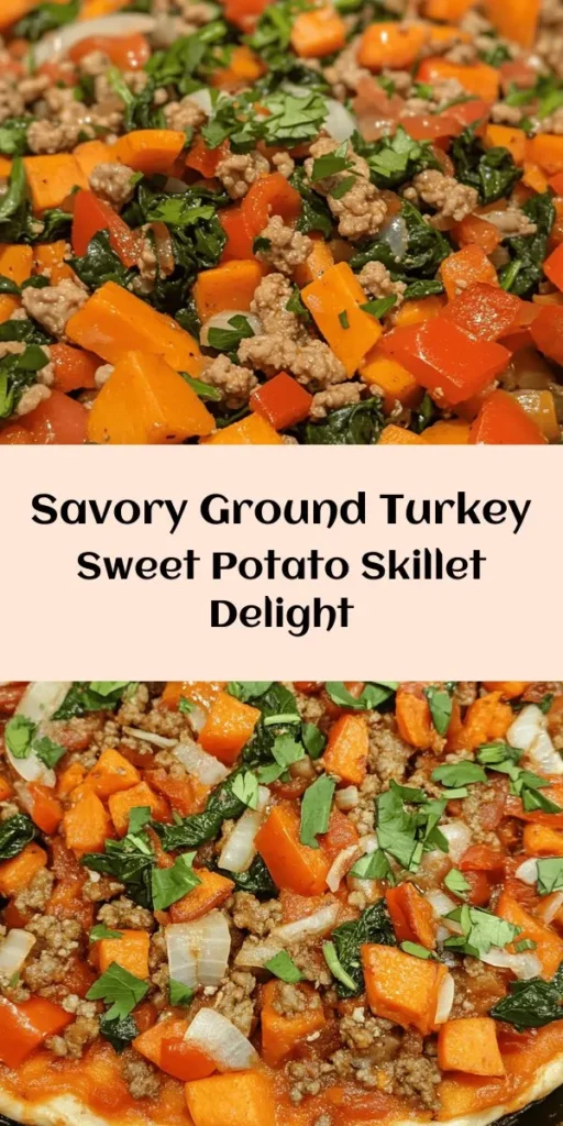 Discover a delicious and healthy meal with this Ground Turkey Sweet Potato Skillet recipe! Made with ground turkey, sweet potatoes, colorful veggies, and savory spices, this skillet dish is perfect for a quick weeknight dinner. In just 30 minutes, you can enjoy a nutritious meal packed with flavor and good-for-you ingredients. Top it off with fresh cilantro or parsley for that added touch! Easy to make and full of goodness, this recipe is sure to become a family favorite. 🍠🍗