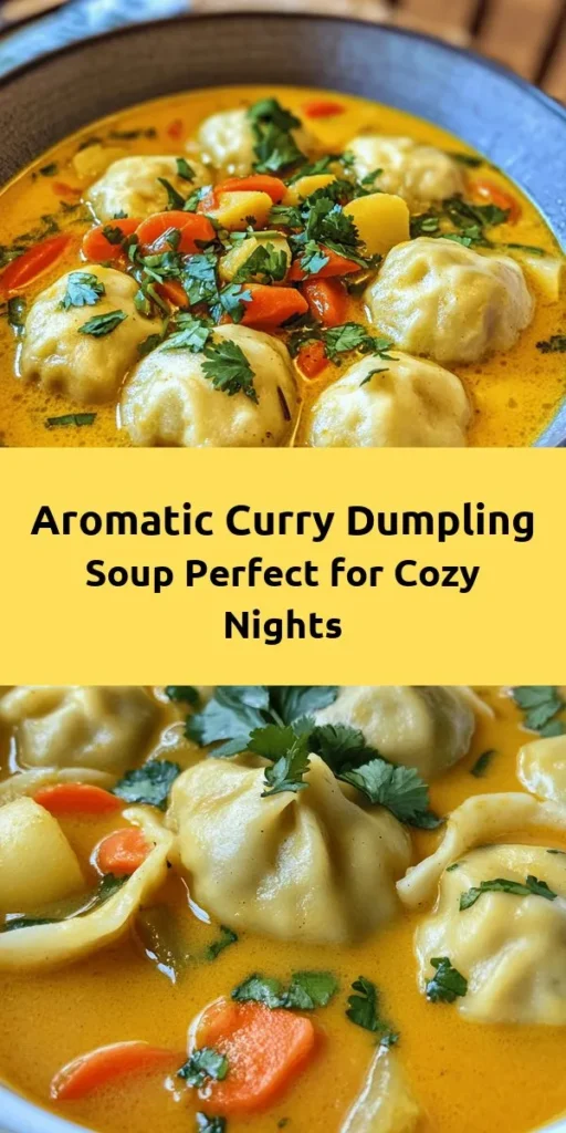 Warm up with the best curry dumpling soup! This flavorful dish combines homemade dumplings filled with aromatic cilantro and ginger, served in a rich coconut broth packed with veggies and spices. Perfect for cozy nights or a comforting meal with friends. In just an hour, you can create a delicious soup full of vibrant flavors. Garnished with fresh cilantro and a squeeze of lime, this recipe is sure to be a favorite! Discover the heartwarming taste today.