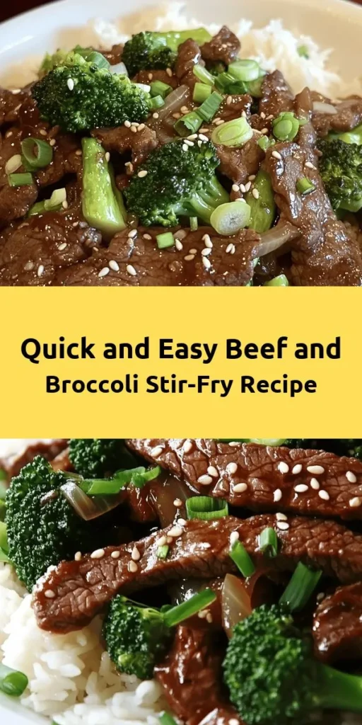 Elevate your weeknight dinners with this Wok-tastic Beef and Broccoli Stir-Fry! Tender flank steak, vibrant broccoli, and aromatic garlic and ginger come together in this quick and flavorful dish. Perfectly marinated beef is stir-fried to perfection and served over jasmine rice or noodles. Ready in just 30 minutes, this recipe is not only delicious but also a wholesome meal for the whole family. Don't forget to garnish with sesame seeds and green onions for an extra touch!