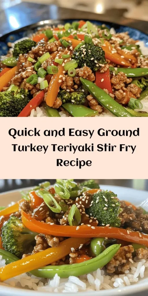 Whip up a delicious and healthy dinner in just 20 minutes with this Ground Turkey Teriyaki Stir Fry! Packed with protein and colorful veggies like bell peppers, snap peas, and broccoli, this quick recipe is bursting with flavor. Toss ground turkey with a homemade teriyaki sauce, sautéed garlic, and ginger for an irresistible meal that’s great over rice or quinoa. Perfect for busy weeknights or a tasty meal prep option!