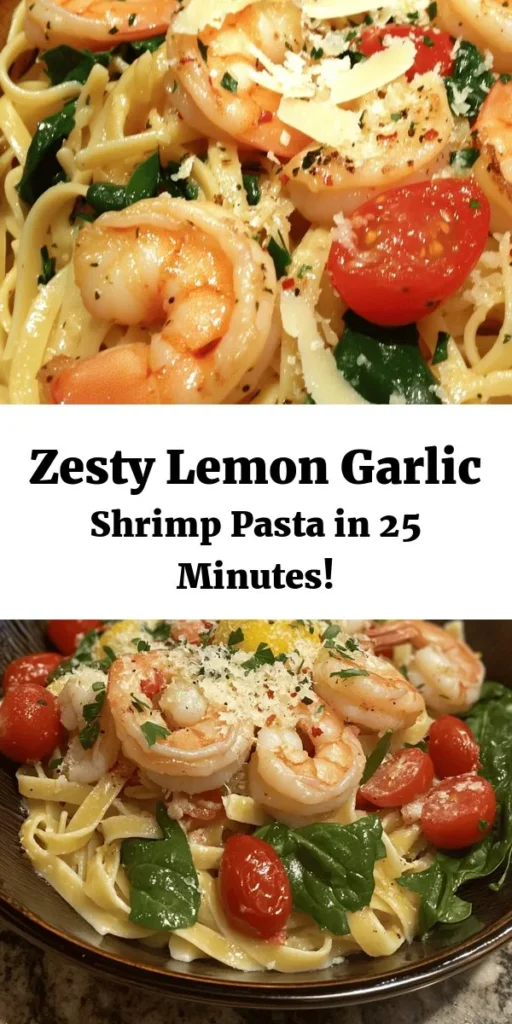 Dive into this zesty lemon garlic shrimp pasta for a quick and delicious weeknight dinner! With perfectly sautéed shrimp, fresh spinach, and cherry tomatoes, each bite bursts with flavor. Tossed with linguine and a tangy lemon-garlic sauce, this dish is easy to make and comes together in just 25 minutes. Perfect for impressing guests or satisfying your craving for something fresh and tasty. Don’t forget to sprinkle some Parmesan and parsley on top for that extra touch!
