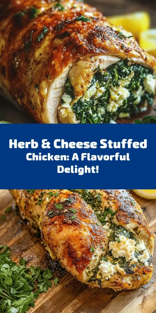 Treat yourself to a culinary delight with this Savory Herb & Cheese Stuffed Chicken Breast recipe! Featuring juicy chicken breasts filled with a creamy blend of ricotta, feta, and spinach, this dish is not only delicious but also easy to make. Perfect for any occasion, it's a meal that impresses. Just sear, bake, and top with a squeeze of fresh lemon juice for an extra kick. Enjoy a nutritious and flavorful dinner tonight that your family will love!
