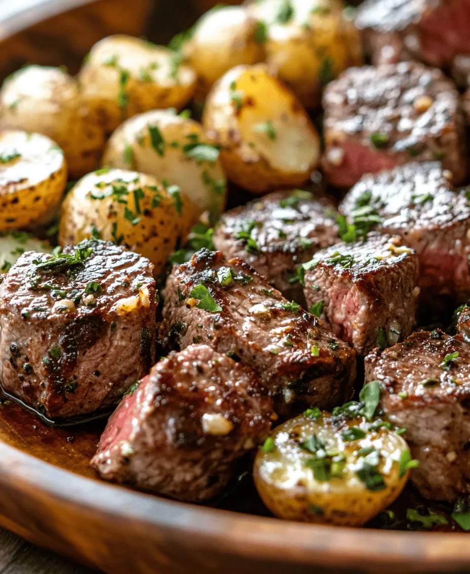 If you’re looking for a dish that combines hearty flavors with a quick preparation time, look no further than Garlic Butter Steak Bites & Potatoes. This delectable meal is more than just a comfort food; it’s a culinary experience that brings together tender steak bites infused with the rich, aromatic essence of garlic and butter, paired perfectly with crispy baby potatoes. Whether you’re cooking for your family after a long day at work or entertaining guests for a weekend gathering, this dish is versatile enough to suit any occasion.