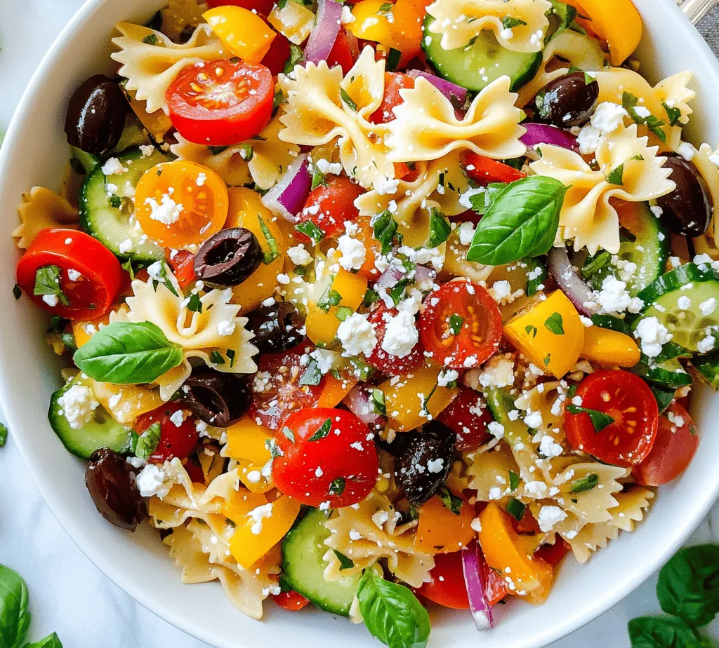 Pasta salads are a celebration of flavors, textures, and colors, making them a beloved choice for gatherings, barbecues, and casual family meals. Their versatility allows cooks to experiment with a variety of ingredients and dressings, creating dishes that can be tailored to suit any occasion. Among the plethora of pasta salad options, the <strong>Bow Tie Pasta Salad Fiesta</strong> stands out as a vibrant and refreshing choice that captivates with its delightful combination of colorful vegetables, creamy cheese, and zesty dressing.” /></p>
</p>
<h3>Cooking the Pasta</h3>
</p>
<p>To start your Bow Tie Pasta Salad Fiesta, the first step is to cook the bow tie pasta (also known as farfalle) to perfection. Begin by bringing a large pot of salted water to a rolling boil; a good rule of thumb is to use about 1 tablespoon of salt for every quart of water. Once the water is boiling, add the bow tie pasta.</p>
</p>
<p>Cook the pasta according to the package instructions, typically around 10-12 minutes for al dente. Al dente means the pasta is firm to the bite, which is ideal for salads since it will absorb some of the dressing without becoming mushy. Stir the pasta occasionally to prevent it from sticking together.</p>
</p>
<p>As soon as the pasta reaches the desired doneness, drain it in a colander and rinse it under cold running water. Rinsing the pasta is crucial because it stops the cooking process and cools it down quickly, ensuring that it retains its shape and texture. Once rinsed, spread the pasta out on a baking sheet to cool completely while you prepare the other ingredients.</p>
</p>
<h3>Preparing the Vegetables</h3>
</p>
<p>While the pasta is cooling, it’s time to prepare the vibrant vegetables that will give your salad both color and crunch. Start by washing and drying your vegetables thoroughly. For this recipe, you’ll need bell peppers, cucumbers, cherry tomatoes, and red onions.</p>
</p>
<p>– <strong>Bell Peppers</strong>: Choose a variety of colors for visual appeal. Remove the stems and seeds, then chop them into bite-sized pieces.</p>
<p>– <strong>Cucumbers</strong>: Peel (optional) and slice the cucumbers in half lengthwise. Remove the seeds with a spoon and chop them into small cubes.</p>
<p>– <strong>Cherry Tomatoes</strong>: Halve the cherry tomatoes for easy eating and to allow their juices to mingle with the dressing.</p>
<p>– <strong>Red Onions</strong>: Slice the red onions thinly. If you find raw red onions too pungent, soak them in cold water for about 10 minutes to mellow their flavor before adding them to the salad.</p>
</p>
<p>Combine all the chopped vegetables in a large mixing bowl. This will ensure even distribution of flavors throughout the salad.</p>
</p>
<h3>Mixing the Dressing</h3>
</p>
<p>The dressing is a key component that elevates the Bow Tie Pasta Salad Fiesta to new heights. For this salad, a light and zesty vinaigrette works beautifully. In a separate bowl, combine the following ingredients:</p>
</p>
<p>– 1/4 cup olive oil</p>
<p>– 2 tablespoons red wine vinegar</p>
<p>– 1 tablespoon Dijon mustard</p>
<p>– 1 teaspoon honey (or maple syrup for a vegan option)</p>
<p>– Salt and pepper to taste</p>
</p>
<p>Whisk these ingredients together vigorously until they are well blended and emulsified. The mustard acts as an emulsifier, helping the oil and vinegar to combine smoothly. Taste the dressing and adjust the seasoning as needed, adding more salt or pepper to suit your preferences.</p>
</p>
<h3>Combining All Ingredients</h3>
</p>
<p>Once your pasta is cool and your vegetables are prepped, it’s time to bring everything together. In the large mixing bowl with the chopped vegetables, add the cooled bow tie pasta. Pour the dressing over the top and gently toss everything together using a large spatula or wooden spoon.</p>
</p>
<p>Be careful not to overmix; you want to maintain the integrity of the vegetables and pasta. Aim for an even coating of dressing on all ingredients. This step is crucial as it ensures that every bite of the salad is bursting with flavor.</p>
</p>
<h3>Incorporating Cheese and Herbs</h3>
</p>
<p>To finish off the salad, fold in crumbled feta cheese and freshly chopped basil. The feta adds a salty, creamy element, while the basil brings a burst of freshness. Gently fold these ingredients into the salad, being mindful not to break up the cheese too much or bruise the basil.</p>
</p>
<p>If you want to switch things up, consider using mozzarella balls or a vegan cheese alternative. These options provide a different texture and flavor profile while still complementing the other ingredients beautifully.</p>
</p>
<h3>Chilling the Salad</h3>
</p>
<p>After combining all the components, cover the bowl with plastic wrap or transfer the salad to an airtight container. Refrigerate it for at least 30 minutes before serving. Chilling the salad allows the flavors to meld together, creating a more cohesive taste experience. It also makes the salad refreshingly cool, perfect for warm weather gatherings or picnics.</p>
</p>
<h3>Serving Suggestions for Bow Tie Pasta Salad Fiesta</h3>
</p>
<p>When it comes to presenting your Bow Tie Pasta Salad Fiesta, consider transferring the salad to a large serving bowl or individual plates for a more elegant presentation. Here are some serving suggestions to consider:</p>
</p>
<p>1. <strong>As a Side Dish</strong>: This pasta salad pairs wonderfully with grilled meats such as chicken, steak, or fish. Its vibrant flavors can complement a variety of main dishes.</p>
</p>
<p>2. <strong>As a Main Course</strong>: For a light lunch or dinner, serve the salad on its own or add protein such as grilled shrimp, chickpeas, or diced chicken to make it more filling.</p>
</p>
<p>3. <strong>Picnic or Potluck</strong>: This salad is perfect for outdoor gatherings. Serve it in a large bowl and provide a serving spoon for easy sharing.</p>
</p>
<p>4. <strong>Garnish</strong>: For an added touch, sprinkle some extra feta cheese, fresh basil, or even toasted pine nuts on top before serving. This not only enhances the salad’s visual appeal but also adds extra flavor and texture.</p>
</p>
<h3>Health Benefits of Bow Tie Pasta Salad Fiesta</h3>
</p>
<p>The Bow Tie Pasta Salad Fiesta is not just a vibrant and flavorful dish; it’s also packed with nutritious ingredients. Here’s a breakdown of the health benefits provided by some of the main components:</p>
</p>
<p>– <strong>Bow Tie Pasta</strong>: A good source of carbohydrates, providing energy for the body. Opting for whole grain pasta can increase fiber content, aiding digestion and promoting heart health.</p>
</p>
<p>– <strong>Vegetables</strong>: The array of colorful vegetables offers a wealth of vitamins and minerals. Bell peppers are rich in vitamin C, cucumbers are hydrating and low in calories, cherry tomatoes are high in antioxidants, and red onions contain quercetin, which has anti-inflammatory properties.</p>
</p>
<p>– <strong>Feta Cheese</strong>: This cheese provides protein and calcium, essential for bone health. Moreover, feta is lower in fat compared to many other cheeses, making it a great option for a lighter salad.</p>
</p>
<p>– <strong>Olive Oil</strong>: A key ingredient in the dressing, olive oil is known for its heart-healthy monounsaturated fats and antioxidants. It can promote cardiovascular health and reduce inflammation.</p>
</p>
<p>– <strong>Basil</strong>: Not just for flavor, basil contains essential oils that may have anti-inflammatory and antibacterial properties, alongside a good dose of vitamin K.</p>
</p>
<p>Overall, this Bow Tie Pasta Salad Fiesta is a nutritious choice that celebrates fresh ingredients while delivering a delightful taste experience.</p>
</p>
<h3>Conclusion</h3>
</p>
<p>The Bow Tie Pasta Salad Fiesta is a delightful dish that’s perfect for any occasion, from casual weeknight dinners to festive gatherings. Not only does it offer a burst of colors and flavors, but it also packs a nutritional punch with its wholesome ingredients. With its easy preparation and versatility, this salad is sure to become a go-to recipe in your culinary repertoire.</p>
</p>
<p>Encourage your friends and family to embrace this vibrant salad, whether they are looking for a refreshing side dish or a satisfying main course. The combination of al dente pasta, crisp vegetables, tangy feta, and aromatic herbs will surely bring joy to any table. Share your creations and variations of this recipe, and enjoy the many compliments that come your way as you serve up this delicious Bow Tie Pasta Salad Fiesta!</p>
<div id=