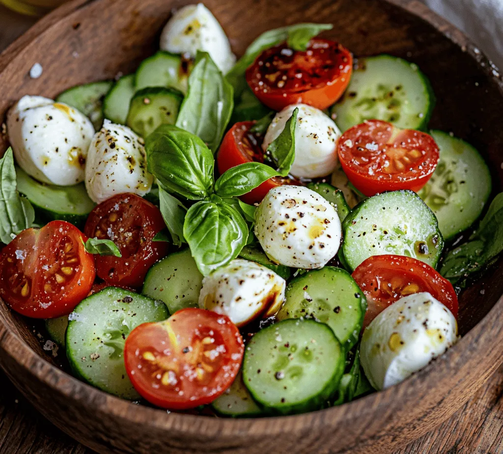 As the sun shines brighter and the temperatures rise, there's nothing quite like a refreshing salad to cool you down and nourish your body. The Cucumber Caprese Salad effortlessly combines the refreshing crunch of cucumbers, the sweetness of cherry tomatoes, and the creaminess of fresh mozzarella, making it a delightful dish for warm weather. This salad is not only visually appealing with its vibrant colors but also packed with nutrients, making it a perfect choice for picnics, barbecues, or simply as a side dish to complement your favorite meals.