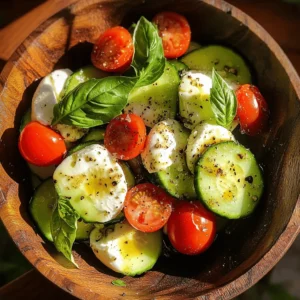 As the sun shines brighter and the temperatures rise, there's nothing quite like a refreshing salad to cool you down and nourish your body. The Cucumber Caprese Salad effortlessly combines the refreshing crunch of cucumbers, the sweetness of cherry tomatoes, and the creaminess of fresh mozzarella, making it a delightful dish for warm weather. This salad is not only visually appealing with its vibrant colors but also packed with nutrients, making it a perfect choice for picnics, barbecues, or simply as a side dish to complement your favorite meals.