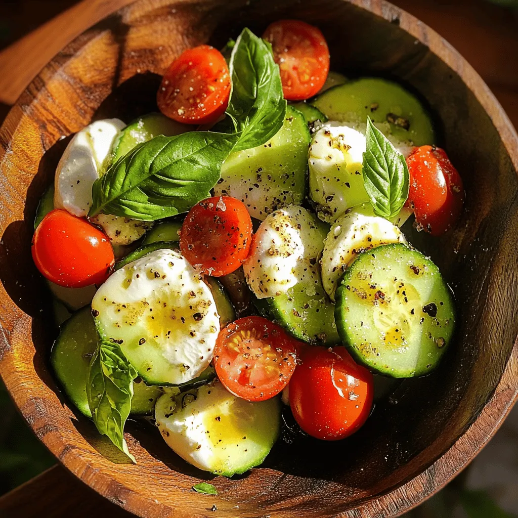 As the sun shines brighter and the temperatures rise, there's nothing quite like a refreshing salad to cool you down and nourish your body. The Cucumber Caprese Salad effortlessly combines the refreshing crunch of cucumbers, the sweetness of cherry tomatoes, and the creaminess of fresh mozzarella, making it a delightful dish for warm weather. This salad is not only visually appealing with its vibrant colors but also packed with nutrients, making it a perfect choice for picnics, barbecues, or simply as a side dish to complement your favorite meals.