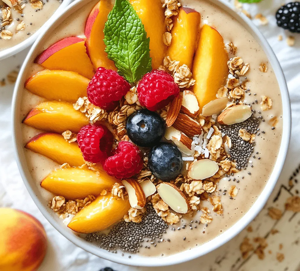 Exploring the world of healthy eating can be a delightful journey, especially when it comes to refreshing recipes that not only nourish the body but also please the palate. One such recipe that embodies this ethos is the Vibrant Peach Smoothie Bowl. This dish is not only visually appealing but also packed with nutrients, making it an ideal choice for breakfast, a snack, or a light meal. In this article, we will delve into the details of this delicious recipe, discuss its health benefits, and explore various ways to customize your smoothie bowl to suit your taste preferences.
