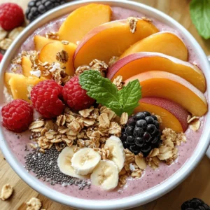 Exploring the world of healthy eating can be a delightful journey, especially when it comes to refreshing recipes that not only nourish the body but also please the palate. One such recipe that embodies this ethos is the Vibrant Peach Smoothie Bowl. This dish is not only visually appealing but also packed with nutrients, making it an ideal choice for breakfast, a snack, or a light meal. In this article, we will delve into the details of this delicious recipe, discuss its health benefits, and explore various ways to customize your smoothie bowl to suit your taste preferences.
