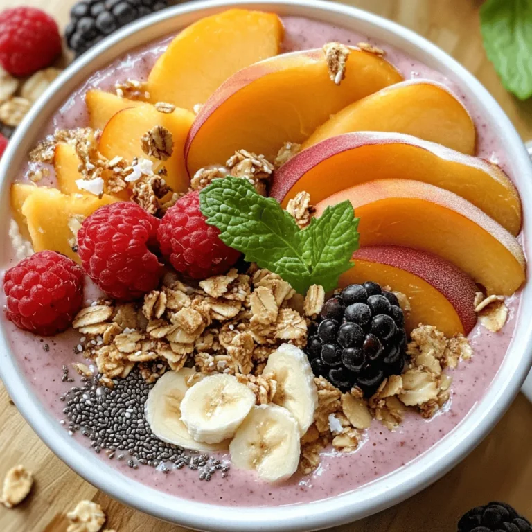 Exploring the world of healthy eating can be a delightful journey, especially when it comes to refreshing recipes that not only nourish the body but also please the palate. One such recipe that embodies this ethos is the Vibrant Peach Smoothie Bowl. This dish is not only visually appealing but also packed with nutrients, making it an ideal choice for breakfast, a snack, or a light meal. In this article, we will delve into the details of this delicious recipe, discuss its health benefits, and explore various ways to customize your smoothie bowl to suit your taste preferences.