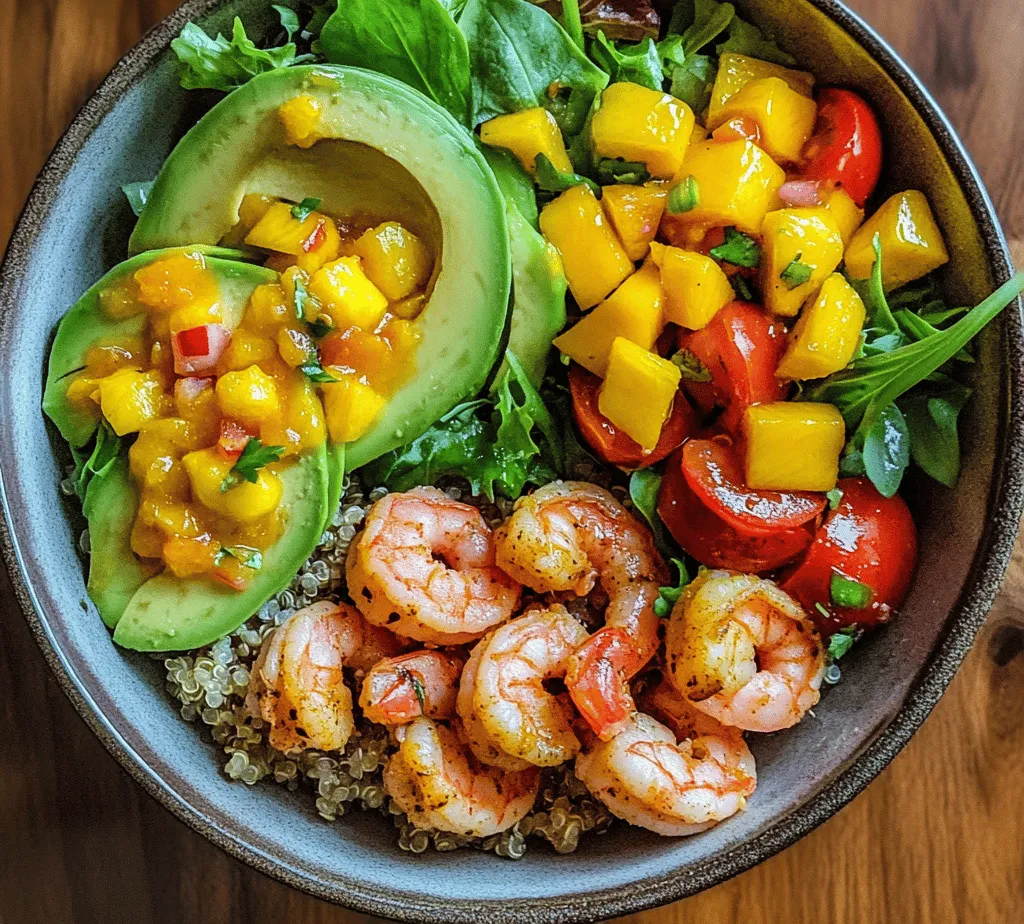 If you're on the lookout for a meal that is as nutritious as it is delicious, look no further than Shrimp and Avocado Bowls with Mango Salsa and Lime-Chili Sauce. This vibrant dish is a delightful celebration of fresh, tropical flavors that not only tantalizes your taste buds but also packs in a wealth of nutrients. The combination of succulent shrimp, creamy avocado, and zesty mango salsa makes this recipe a perfect fit for anyone seeking a quick, healthy meal option that doesn't skimp on flavor.