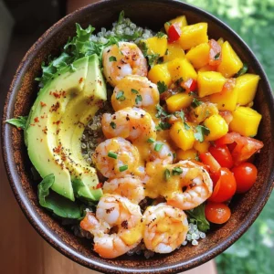 If you're on the lookout for a meal that is as nutritious as it is delicious, look no further than Shrimp and Avocado Bowls with Mango Salsa and Lime-Chili Sauce. This vibrant dish is a delightful celebration of fresh, tropical flavors that not only tantalizes your taste buds but also packs in a wealth of nutrients. The combination of succulent shrimp, creamy avocado, and zesty mango salsa makes this recipe a perfect fit for anyone seeking a quick, healthy meal option that doesn't skimp on flavor.