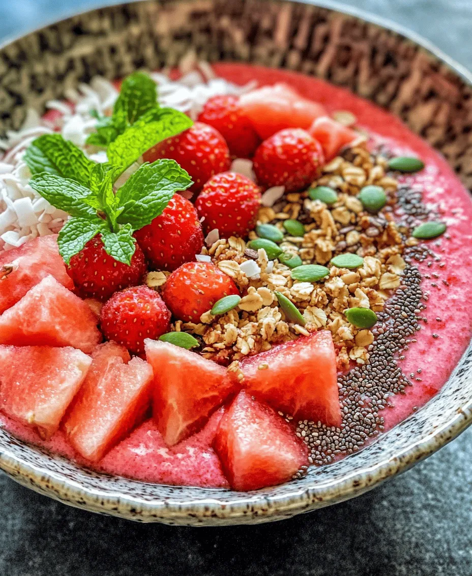 Smoothie bowls have taken the culinary world by storm, transforming the way we enjoy our morning routines. These vibrant, textured bowls are not only visually appealing but also packed with nutrients to kickstart your day. As the trend continues to gain momentum, people are increasingly turning to smoothie bowls for their versatility and health benefits. One delightful combination that perfectly embodies the essence of a smoothie bowl is the Refreshing Watermelon and Strawberry Smoothie Bowl.
