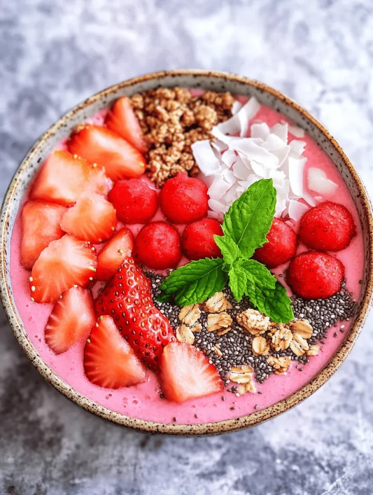 Smoothie bowls have taken the culinary world by storm, transforming the way we enjoy our morning routines. These vibrant, textured bowls are not only visually appealing but also packed with nutrients to kickstart your day. As the trend continues to gain momentum, people are increasingly turning to smoothie bowls for their versatility and health benefits. One delightful combination that perfectly embodies the essence of a smoothie bowl is the Refreshing Watermelon and Strawberry Smoothie Bowl.