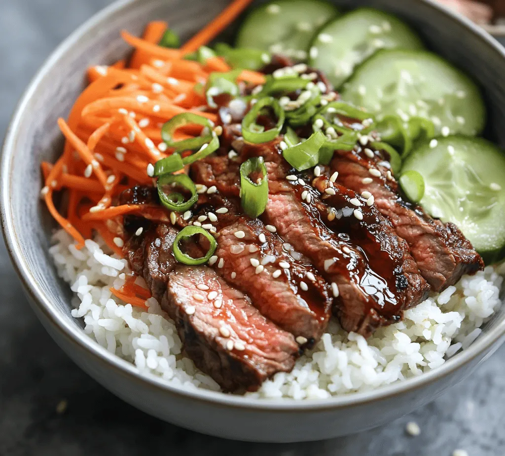 In recent years, Korean cuisine has captivated food lovers around the world, and one dish that stands out is the Korean BBQ steak rice bowl. This vibrant dish showcases a delightful combination of tender, marinated flank steak, fluffy jasmine rice, and an array of fresh vegetables. Each component not only contributes to the dish's aesthetic appeal but also plays a crucial role in creating a harmonious balance of flavors and textures. The addition of a spicy cream sauce elevates this classic dish, making it the perfect option for both weeknight dinners and weekend gatherings.
