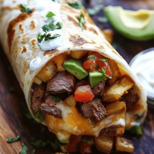 In the realm of comfort food, few dishes can rival the indulgent combination of steak, cheese, and crispy French fries wrapped in a warm burrito. The Steak & Cheese Dirty Fry Burrito is not just a meal; it’s an experience that brings together bold flavors and textures in one convenient package. This hearty dish has its roots in the fusion of classic American flavors, marrying the beloved burrito with elements of classic diner fare. Imagine digging into a burrito that bursts with juicy steak, gooey cheese, and the satisfying crunch of fries—all enveloped in a soft tortilla. Whether you're looking for a satisfying dinner option or a unique dish to impress friends at your next gathering, this burrito will surely hit the spot.