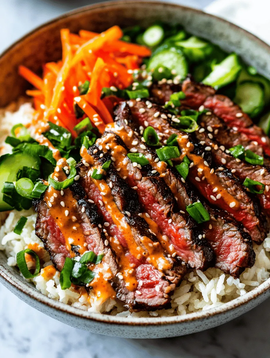 Korean cuisine has captivated taste buds around the globe, and among its myriad of delicious offerings, the Korean BBQ Steak Rice Bowl stands out as a favorite. This dynamic dish seamlessly blends flavors and textures, creating a culinary experience that is as vibrant as it is satisfying. At the heart of this bowl is marinated flank steak, which is grilled to perfection and served atop a fragrant bed of jasmine rice. The addition of fresh vegetables brings a burst of color and nutrition, while a spicy cream sauce elevates the entire dish with its unique kick.