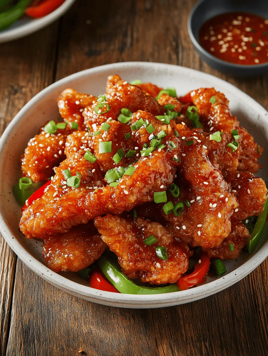 Crispy Chilli Beef Delight is a vibrant and flavorful dish that has made a significant mark in the world of Asian cuisine. This recipe combines the perfect balance of sweet and spicy flavors that tantalize the taste buds and satisfy any craving for something both hearty and exciting. The dish features thinly sliced flank steak that is fried to a delightful crispiness, enveloped in a glossy glaze that marries the heat of chilies with the sweetness of the sauce. Accompanied by colorful bell peppers and fresh green onions, this dish not only pleases the palate but also creates a visually appealing plate that is sure to impress.