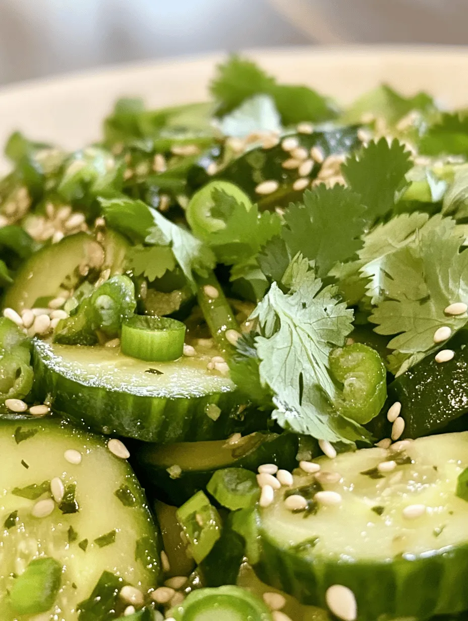 Cucumber salads are a beloved staple in various Asian cuisines, celebrated for their refreshing qualities and vibrant flavors. Whether enjoyed as a side dish at a summer barbecue, a light appetizer to kick off a multi-course meal, or even as a main course for a light lunch, cucumber salads have found a way to steal the spotlight on dining tables across the globe. The Crisp & Zesty Asian Cucumber Salad takes this tradition and elevates it with a harmonious blend of fresh ingredients, zesty flavors, and a delightful crunch.